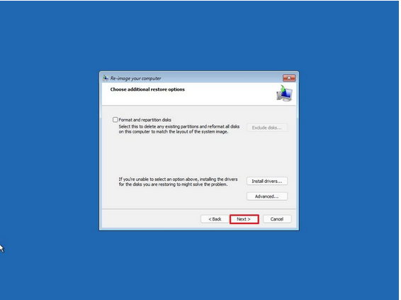 Restore backup in windows 11