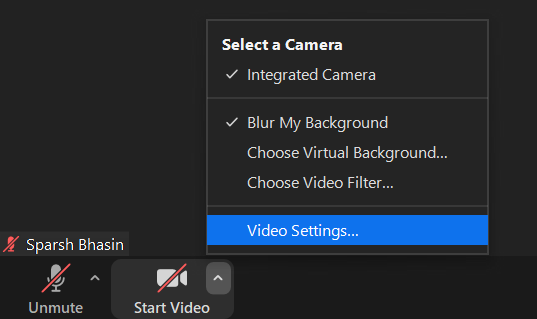 Zoom Video Settings