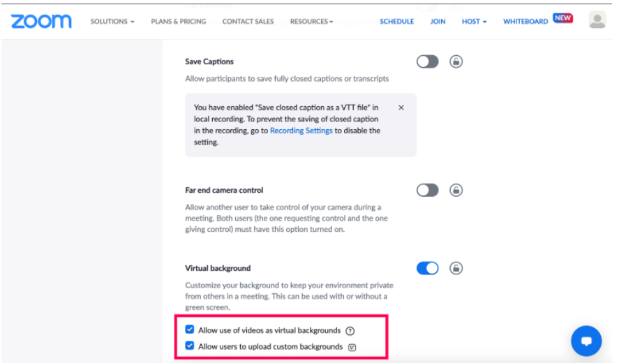 Zoom Account setting